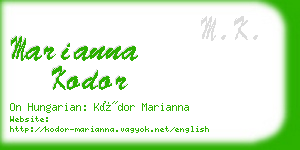 marianna kodor business card